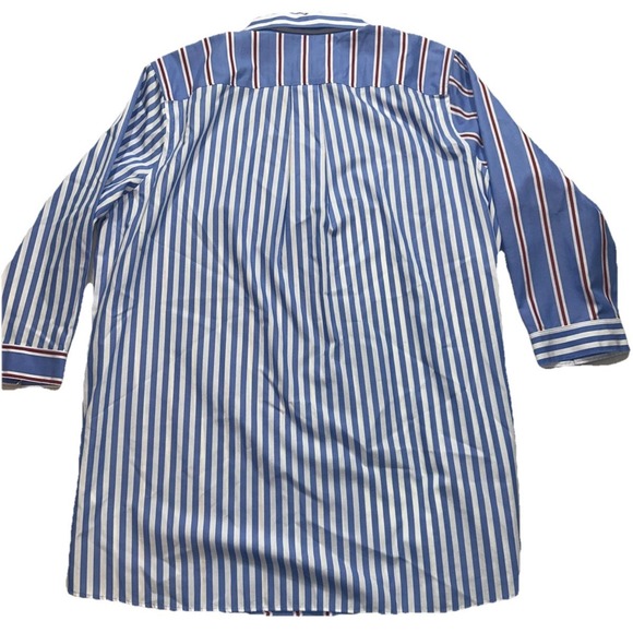 Lands End‎ Women's Red/White/Blue Vertical  Striped Button Up, Sz 18, 3/4 Length - Picture 9 of 9